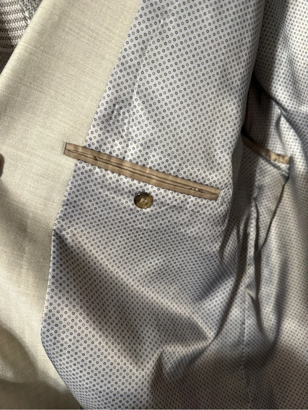 Men's Light Beige Single-Breasted Blazer - Classic Notch Lapel